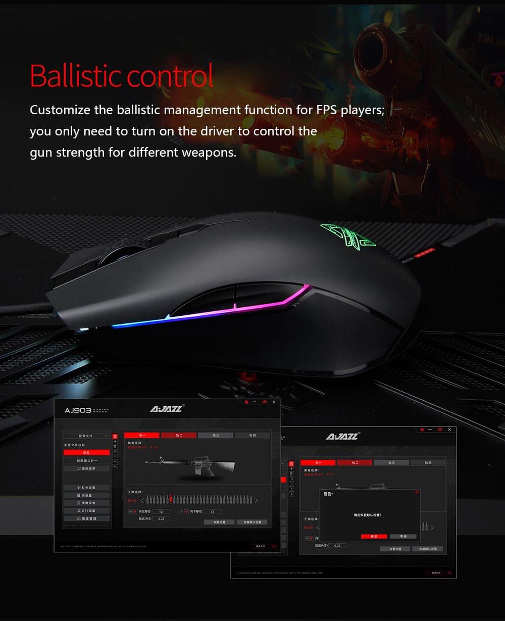 Ajazz AJ903 Mouse USB Wired Gaming RGB Lighting Mouse High