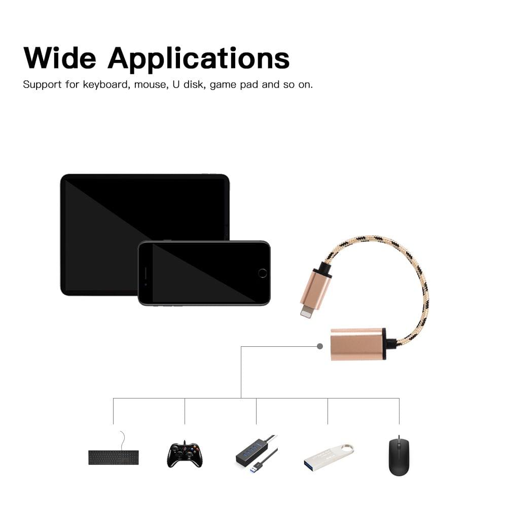 Lightning OTG Cable Lightning Male to USB2.0 Adapter Data