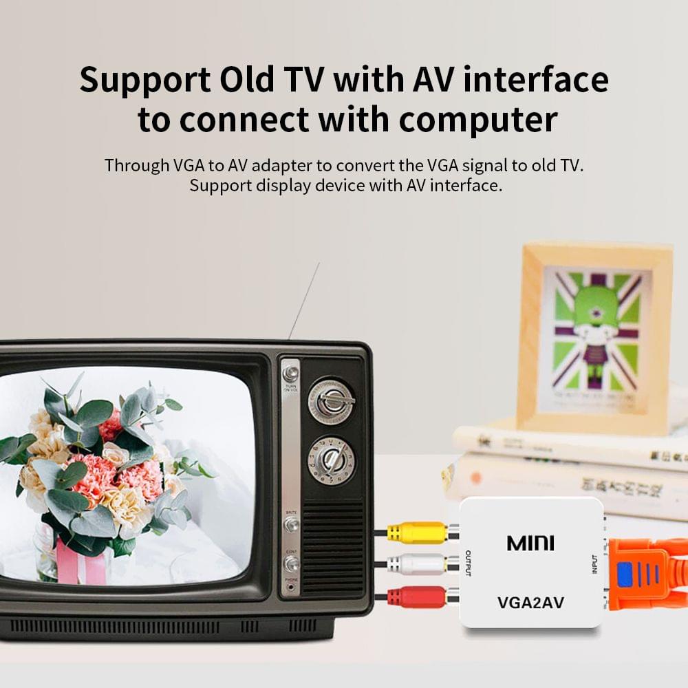 VGA to AV Adapter Mini VGA to AV Converter ABS Shell Video