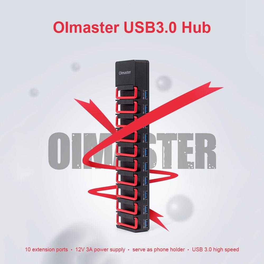 OImaster USB3.0 Hub Adapter 7 Ports Charging Station High - EU Plug