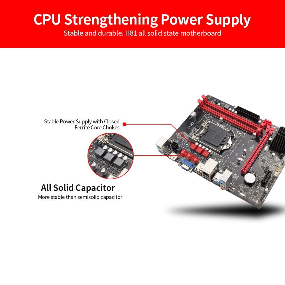 H81 Motherboard LGA1150 DDR3 M-ATX Mainboard Support i3 i5