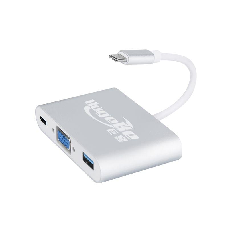 Hugeke 3 in 1 Type-C Expansion Hub USB C to