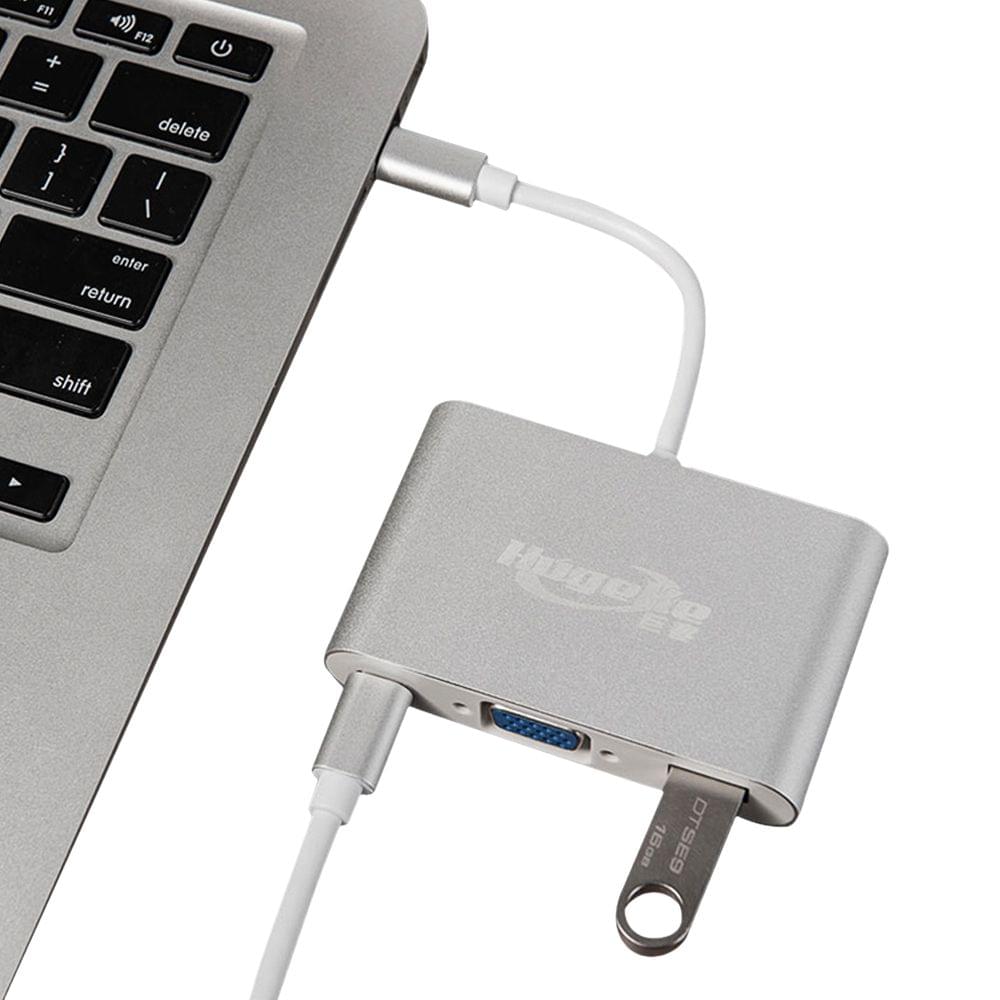 Hugeke 3 in 1 Type-C Expansion Hub USB C to