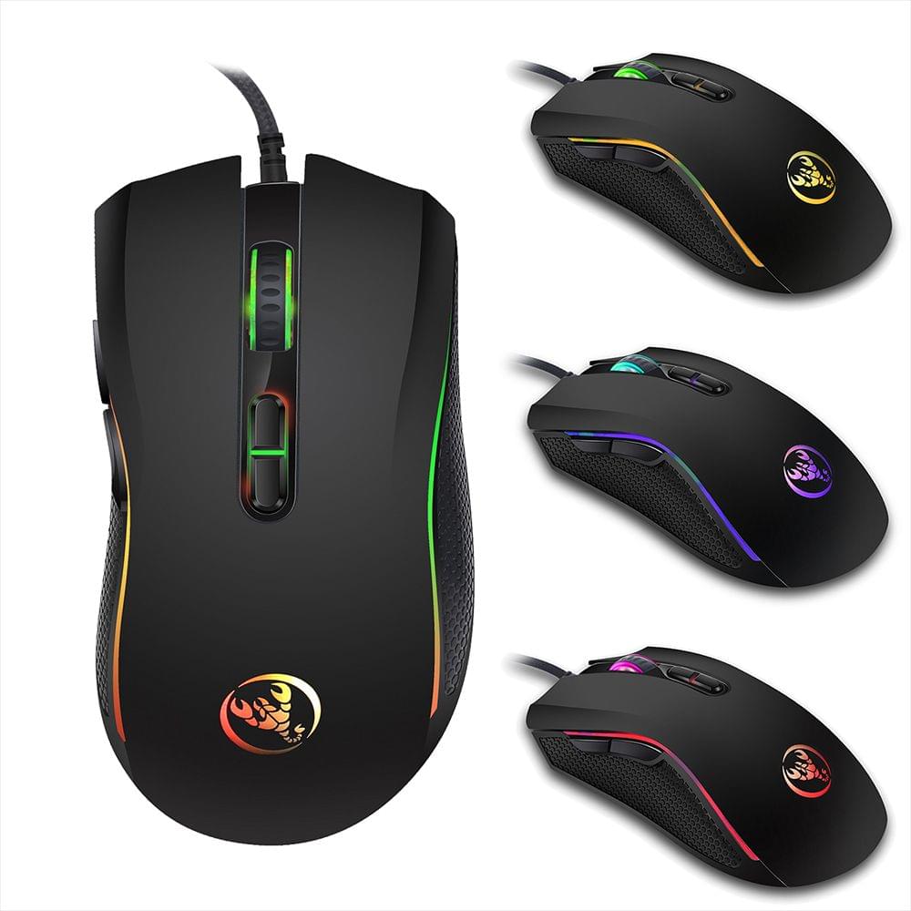 HSXJ English 3 Backlight Wired Gaming Keyboard and Mouse - Black