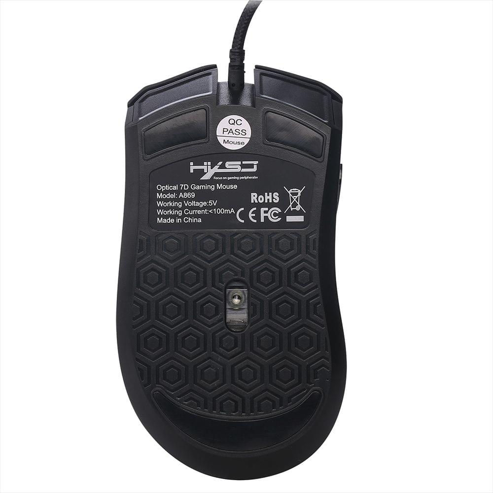 HSXJ English 3 Backlight Wired Gaming Keyboard and Mouse - Black