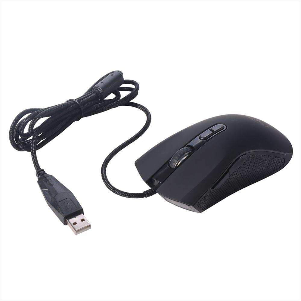 HSXJ English 3 Backlight Wired Gaming Keyboard and Mouse - Black