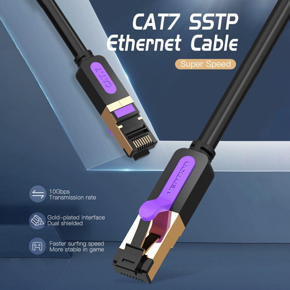 Vention CAT7 SSTP Ethernet Cable Gold-plated Twited Cable - 15m