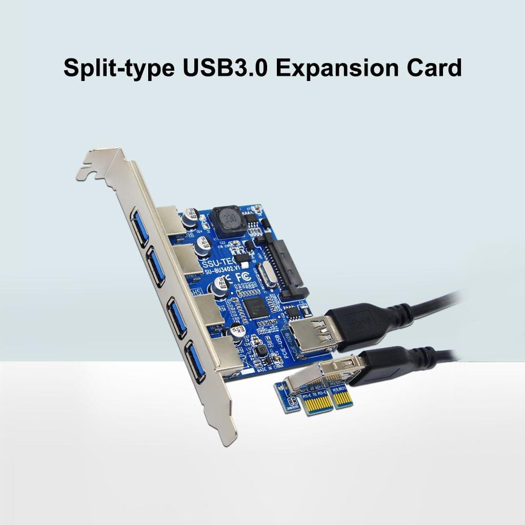 Four Ports USB 3.0 Super Fast 5Gbps PCI-E Expansion Card PCI