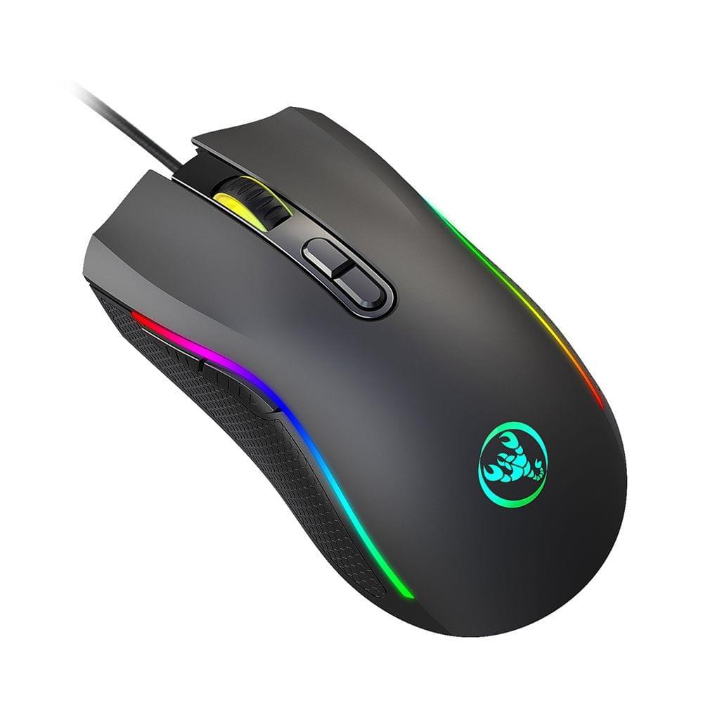 HXSJ Colorful Luminous Gaming Mouse Wired Mouse Six