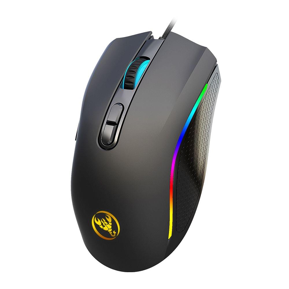 HXSJ Colorful Luminous Gaming Mouse Wired Mouse Six