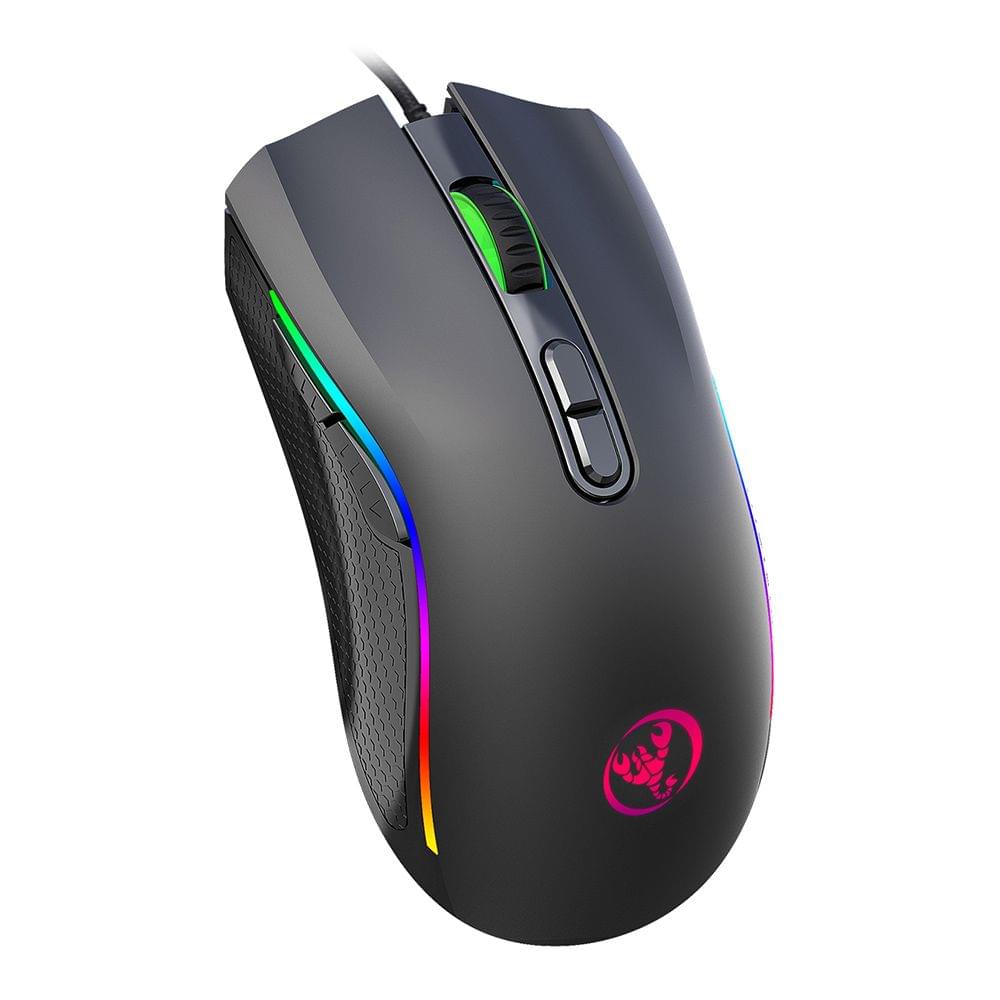 HXSJ Colorful Luminous Gaming Mouse Wired Mouse Six