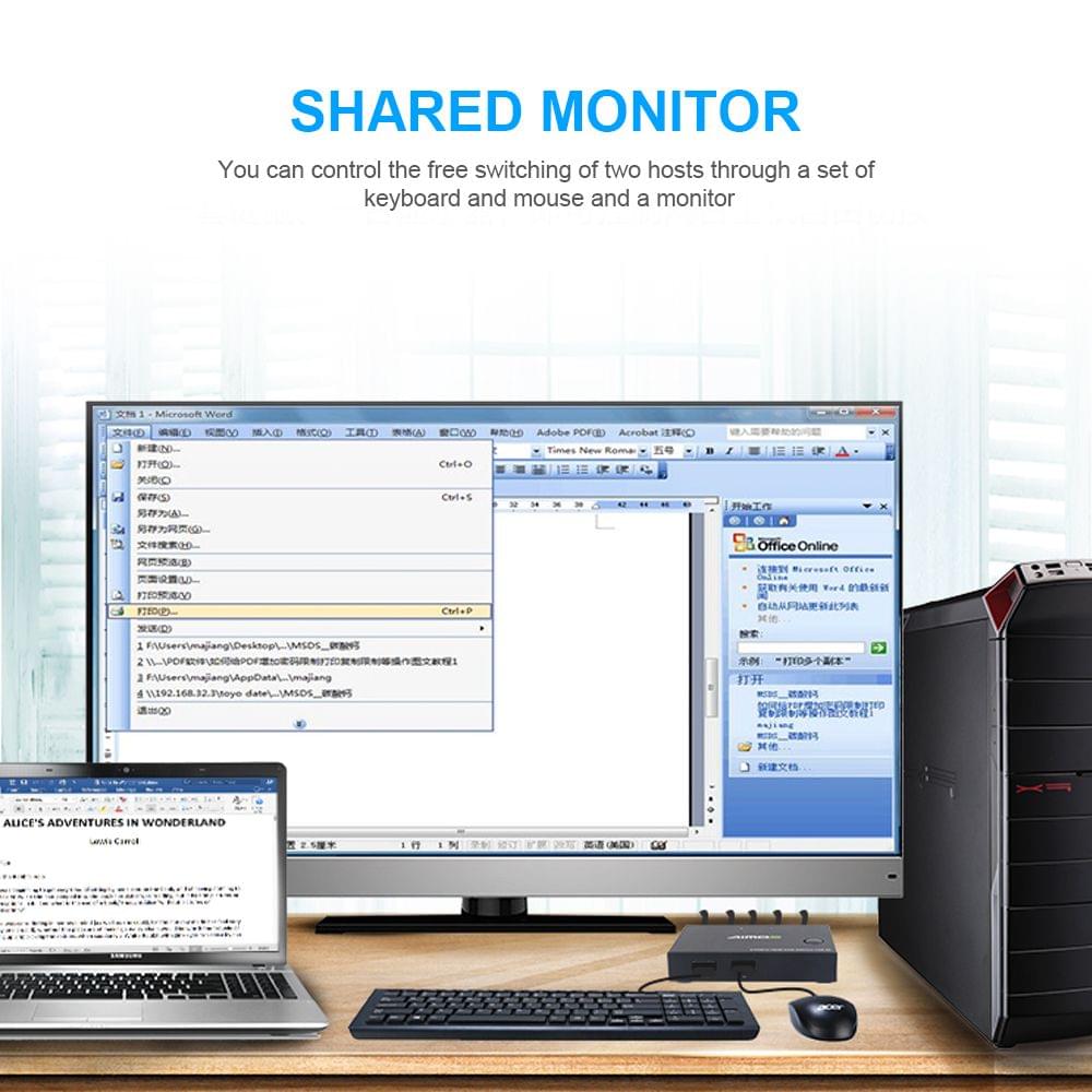 HDMI KVM Switcher 4K 2 in 1 out KVM Switcher Keyboard