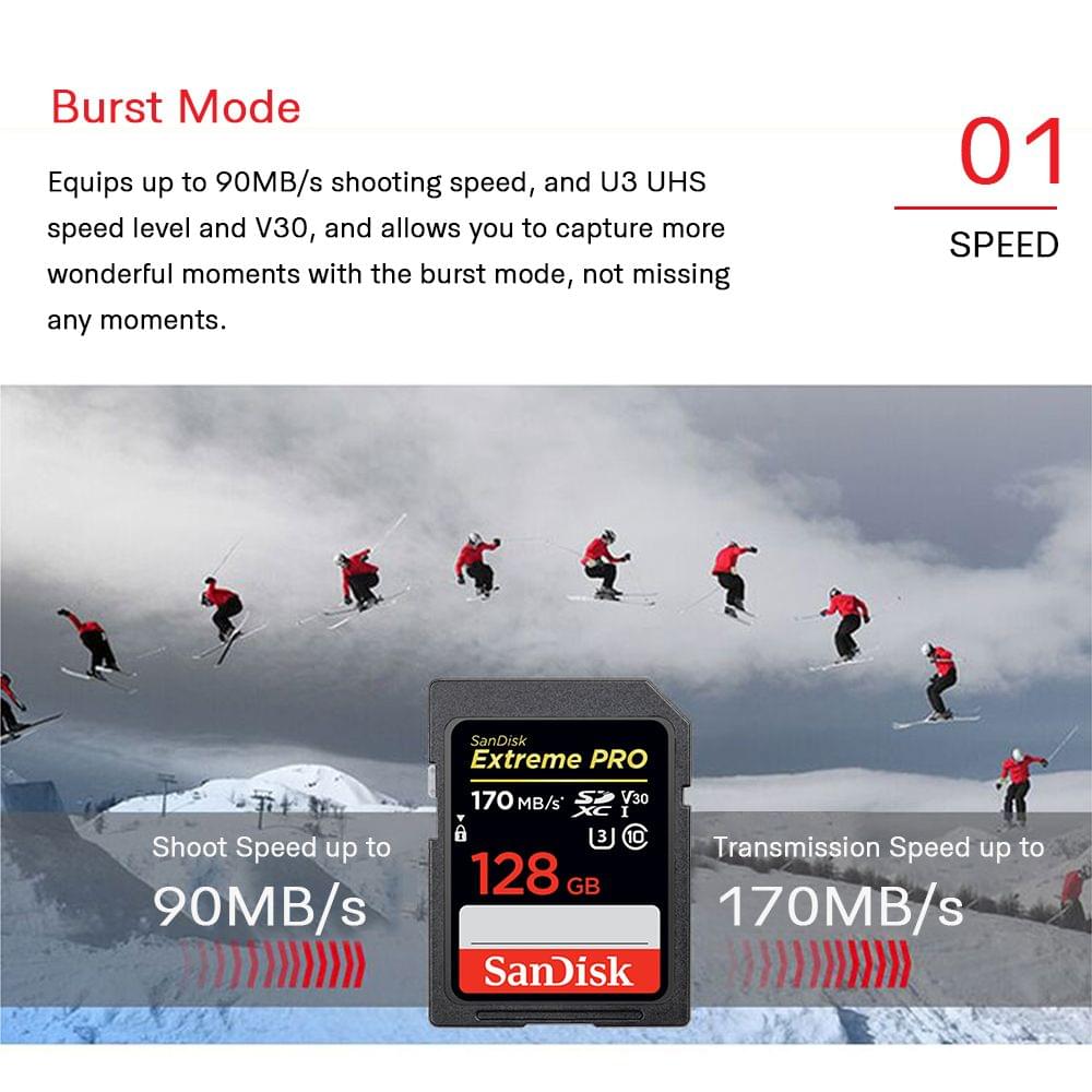 Genuine Original SanDisk Extreme Pro SDXC UHS-1 128GB SD - 128GB