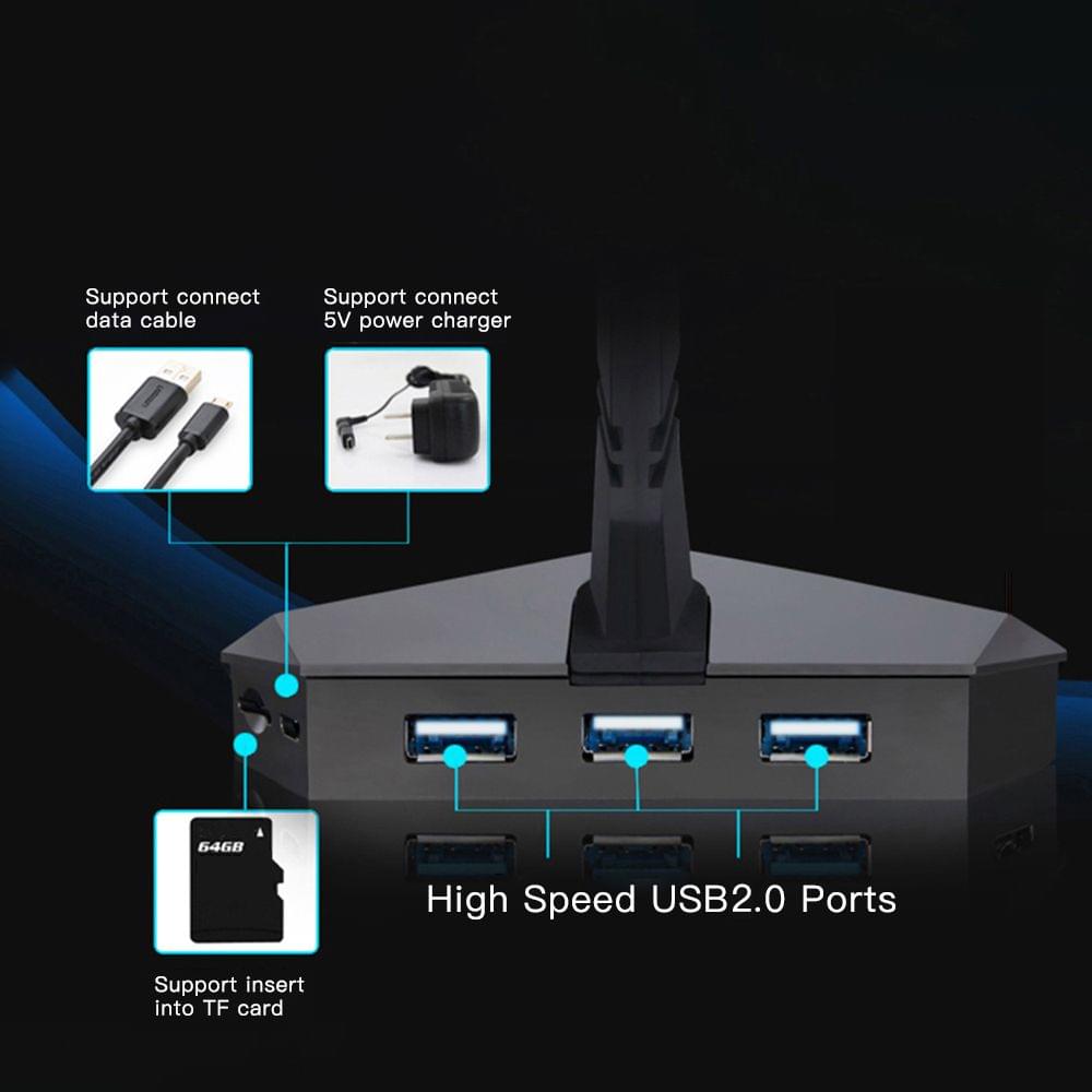 High Speed 3-Port USB2.0 Data Gaming HUB Mouse Bungee USB