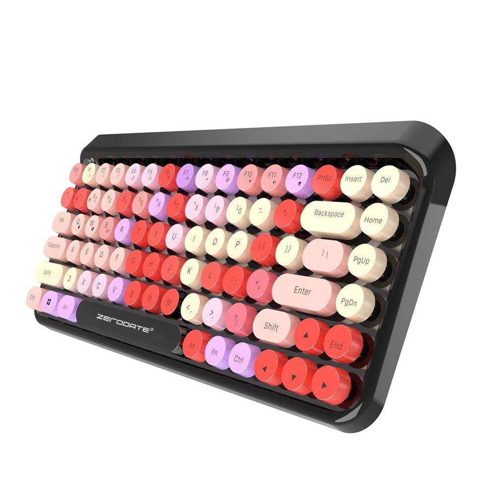 LD-KB203 Wireless BT Punk Keyboard 84 Keys Round Key Cap