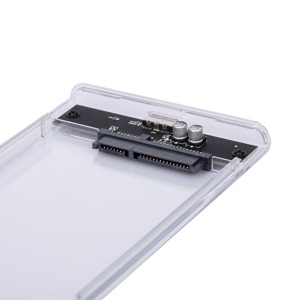2.5'' USB3.0 Transparent Hard Drive Case Portable High-speed