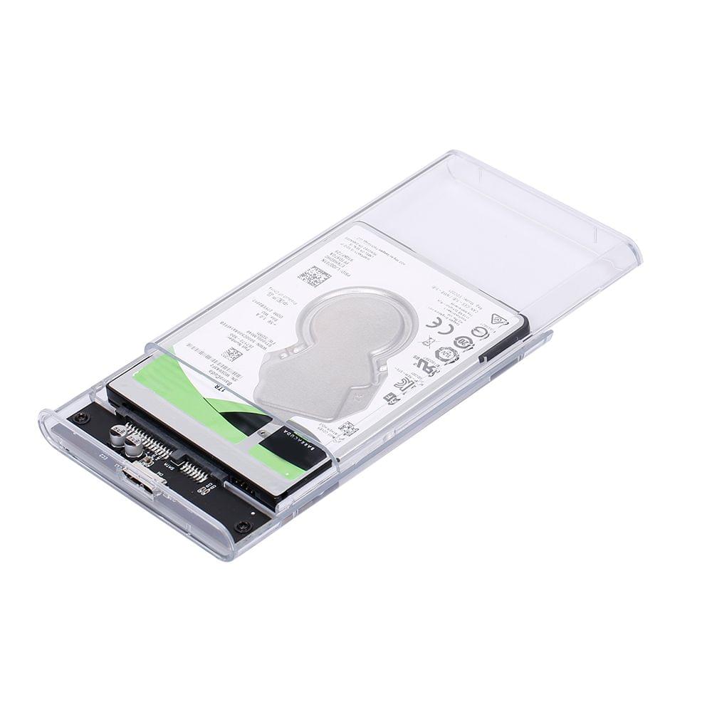 2.5'' USB3.0 Transparent Hard Drive Case Portable High-speed
