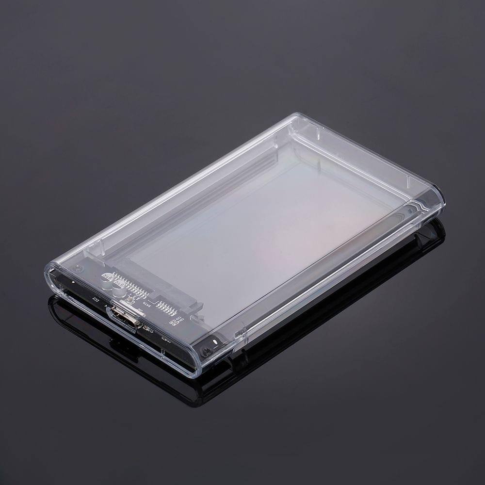 2.5'' USB3.0 Transparent Hard Drive Case Portable High-speed