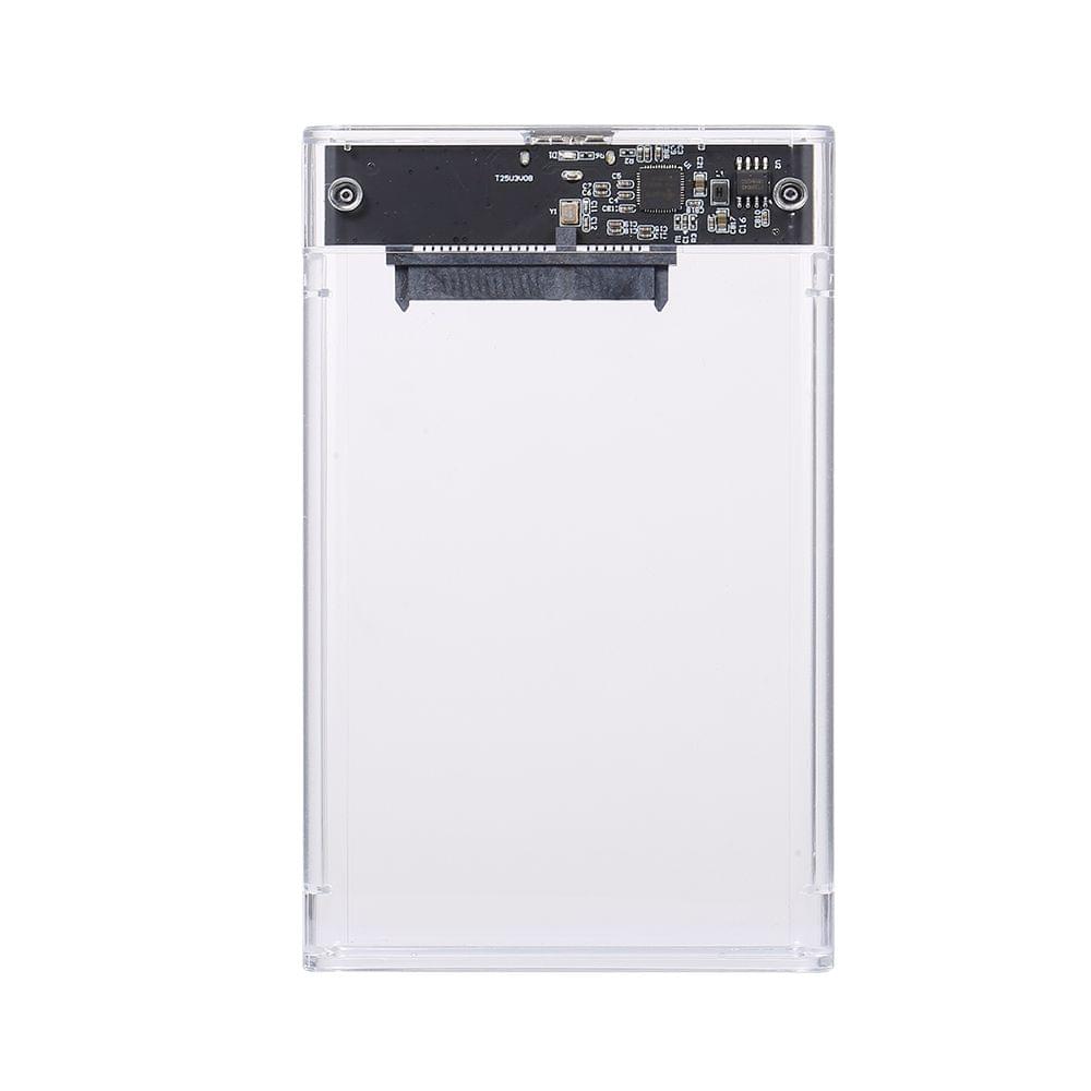 2.5'' USB3.0 Transparent Hard Drive Case Portable High-speed