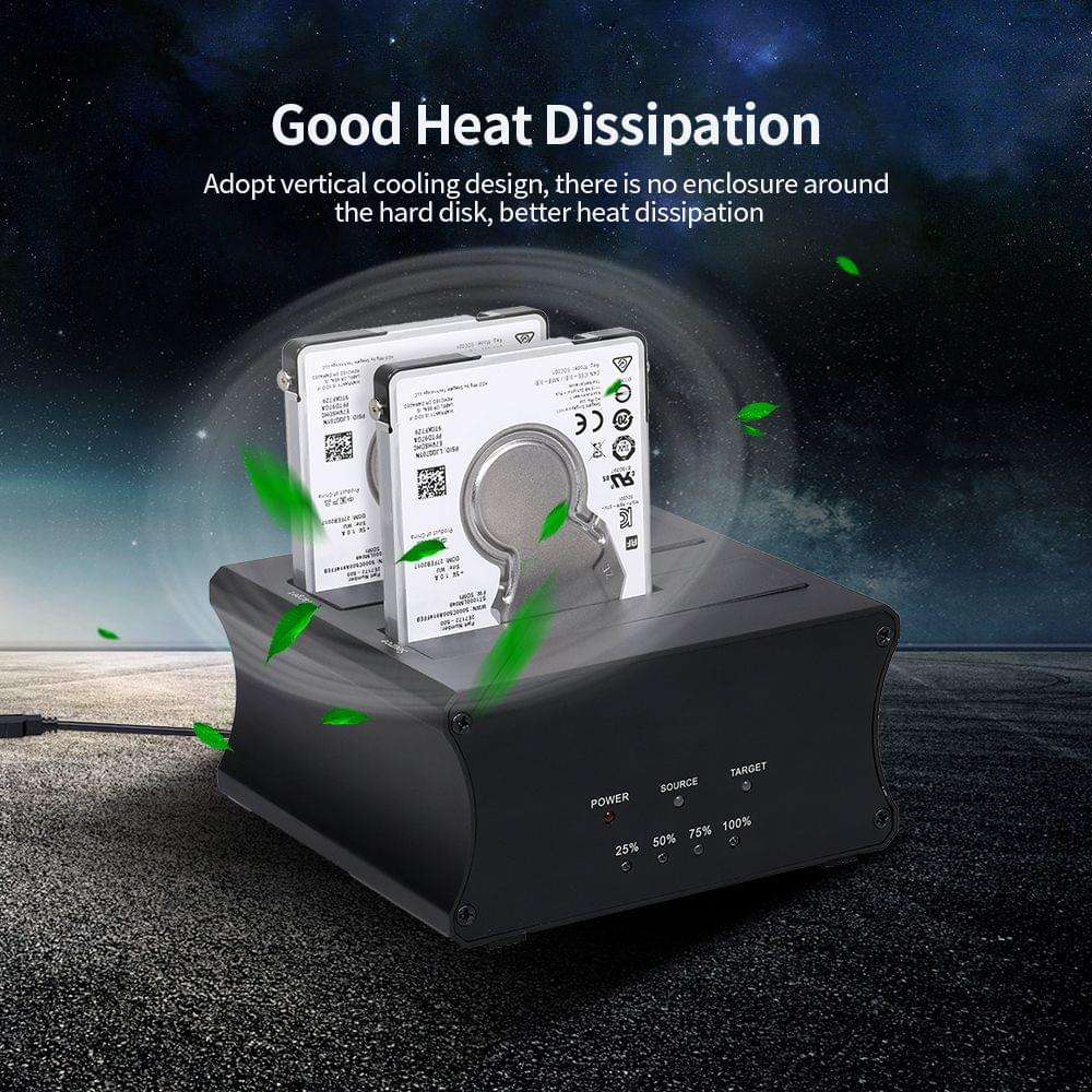 USB 3.0 Dual Bay HDD Docking Station 2.5/3.5inch SATA - EU Plug