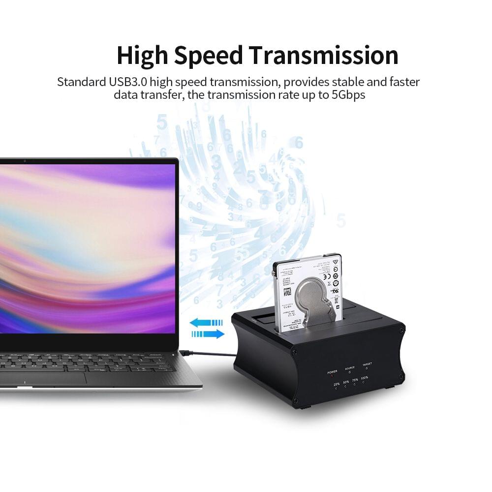 USB 3.0 Dual Bay HDD Docking Station 2.5/3.5inch SATA - EU Plug