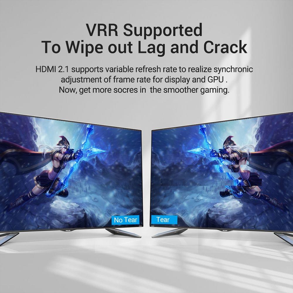 Vention HDMI 2.1 Cable HD Cable with 8K Resolution 4K@120Hz - 1m