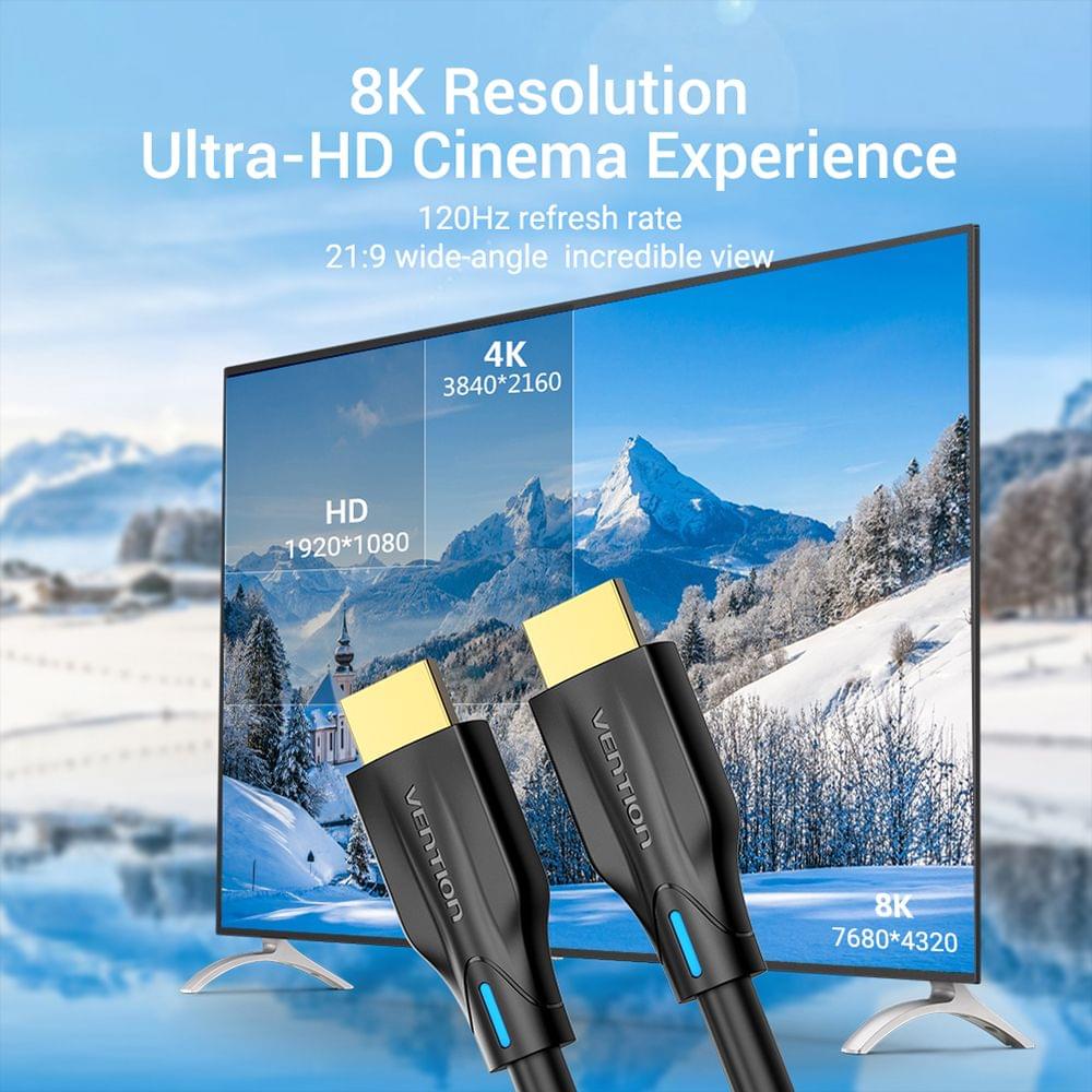 Vention HDMI 2.1 Cable HD Cable with 8K Resolution 4K@120Hz - 1m