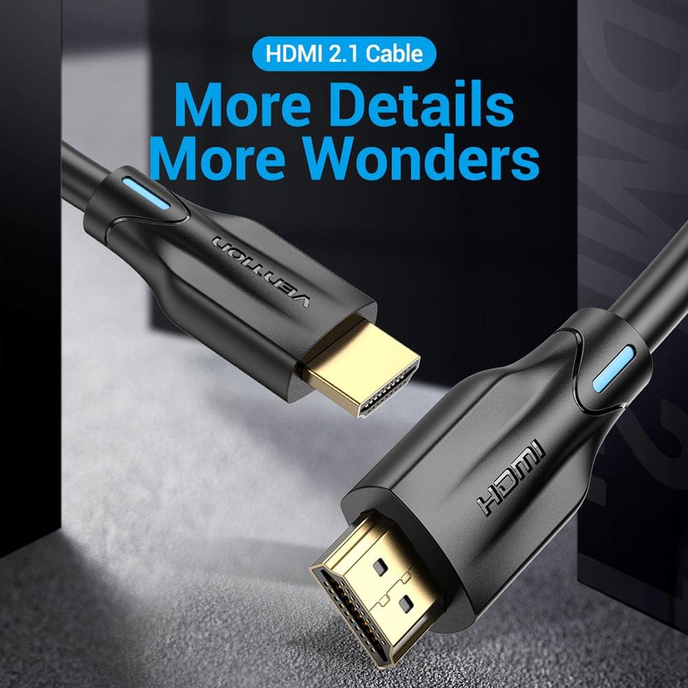 Vention HDMI 2.1 Cable HD Cable with 8K Resolution 4K@120Hz - 1m