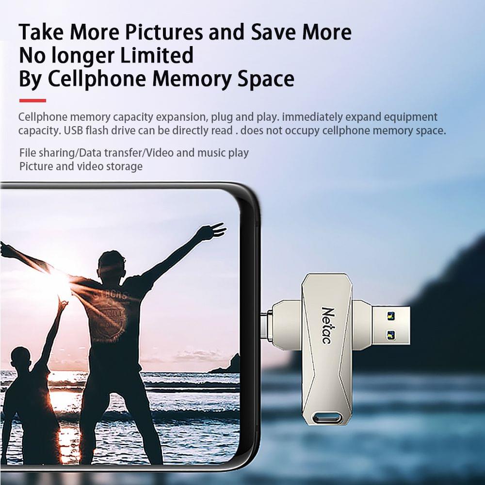 Netac U782C 32GB Type-C + USB Double Interface Flash Drive - 32GB