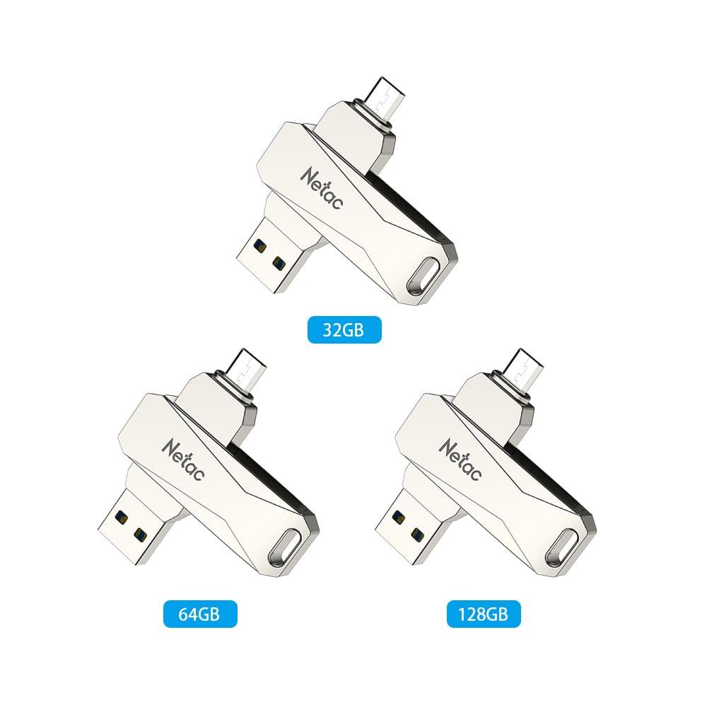 Netac U381 32GB Micro USB + USB Double Interface Flash Drive - 32GB