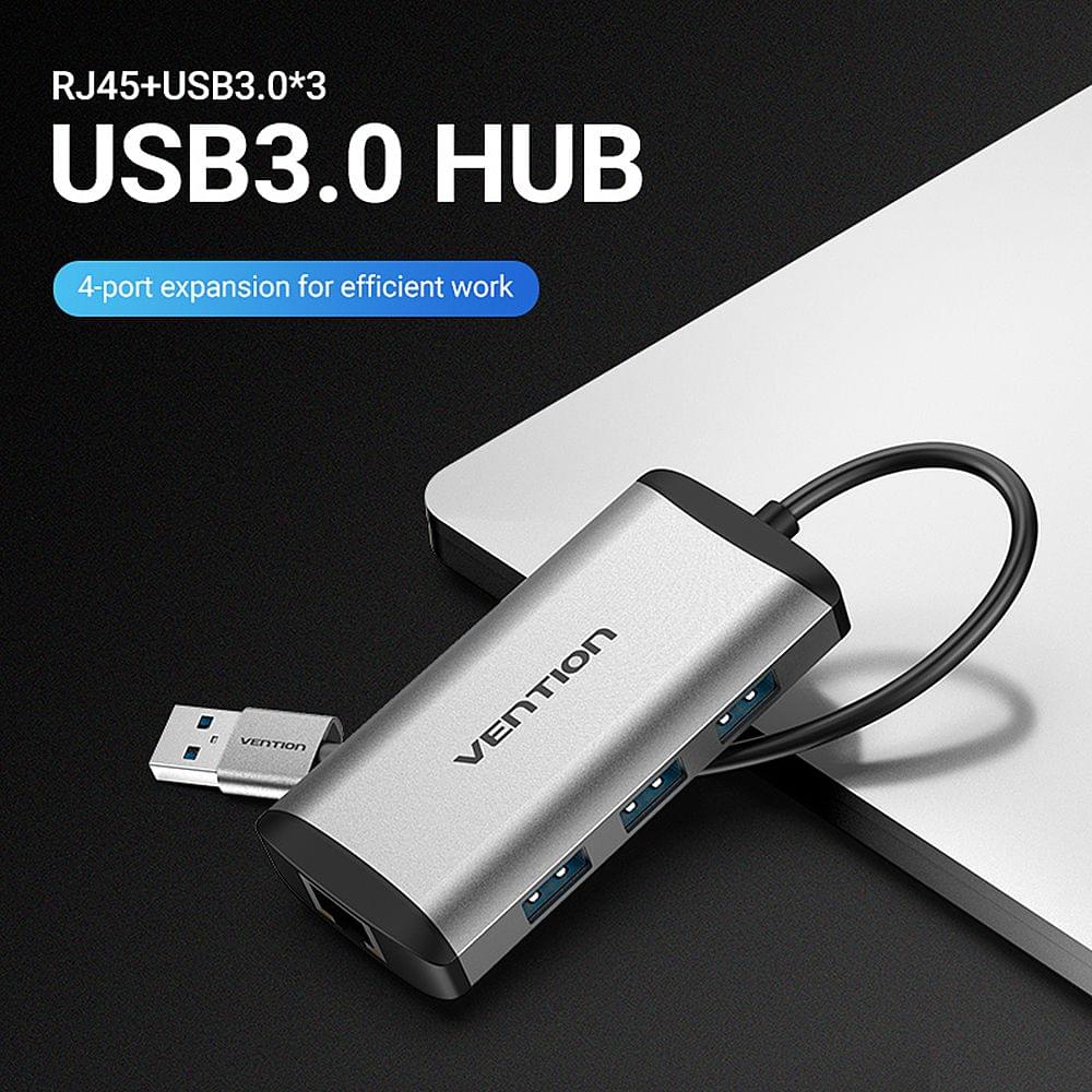 Vention CKBHB 4IN 1 USB HUB USB to 3 * USB 3.0 + RJ45 Port