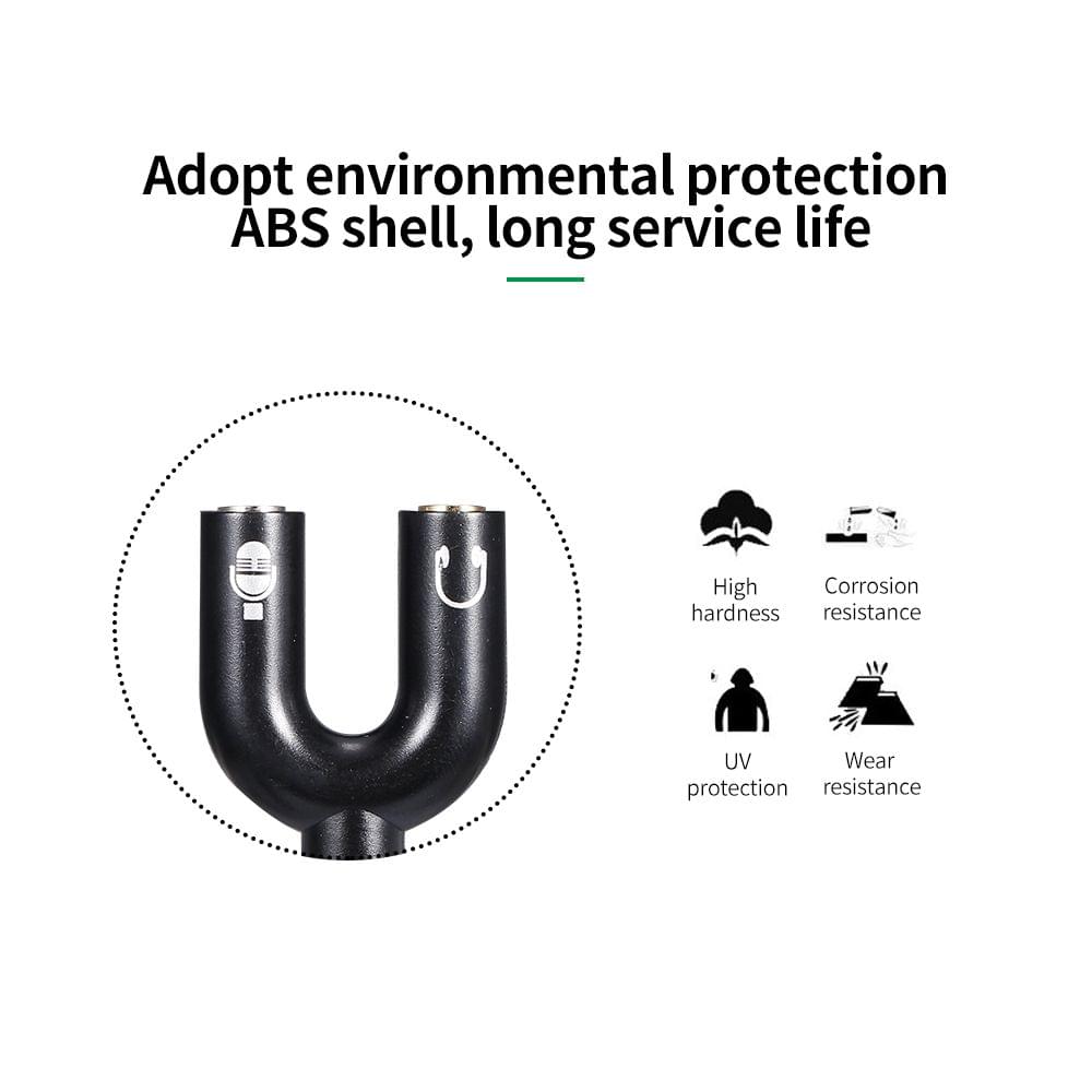 3.5mm Audio Adapter U-type Audio Converter Earphone