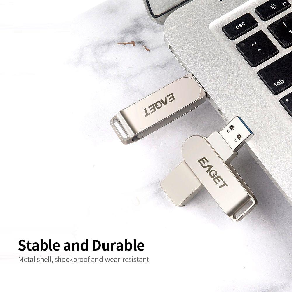 Uniqkart F60 USB Flash Drive 128GB Metal U Disk USB3.0 Portable - 128GB