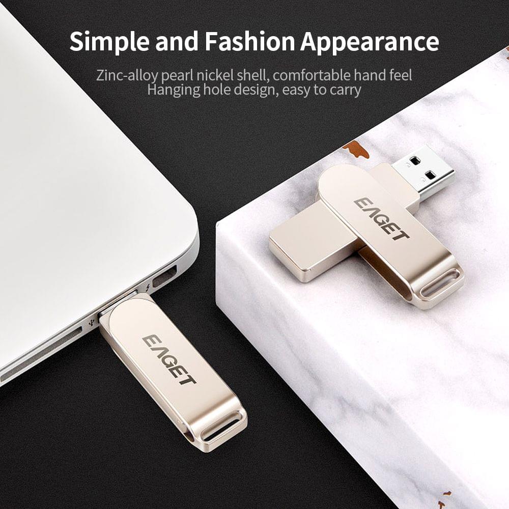 Uniqkart F60 USB Flash Drive 128GB Metal U Disk USB3.0 Portable - 128GB