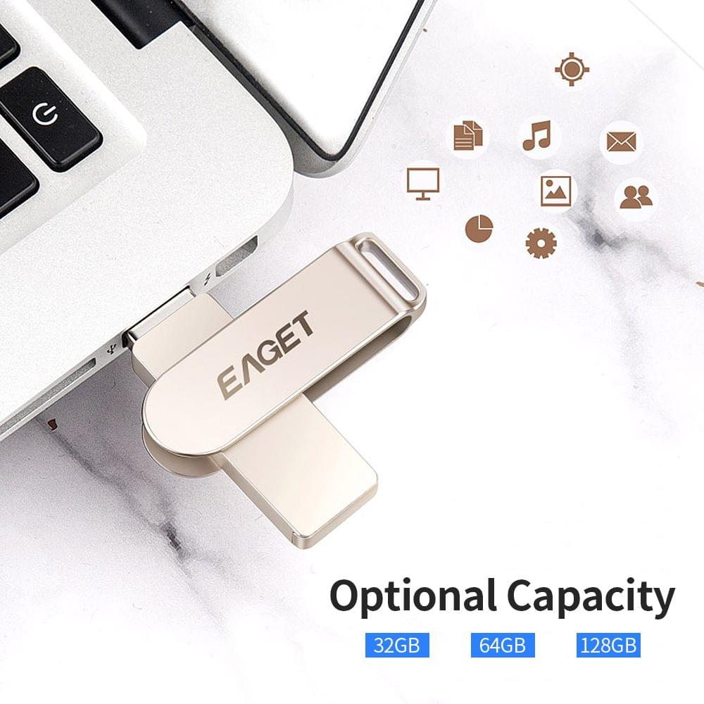 Uniqkart F60 USB Flash Drive 64GB Metal U Disk USB3.0 Portable - 64GB