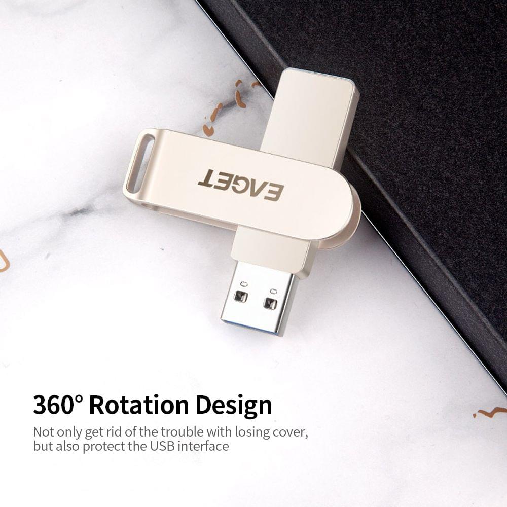 Uniqkart F60 USB Flash Drive 64GB Metal U Disk USB3.0 Portable - 64GB