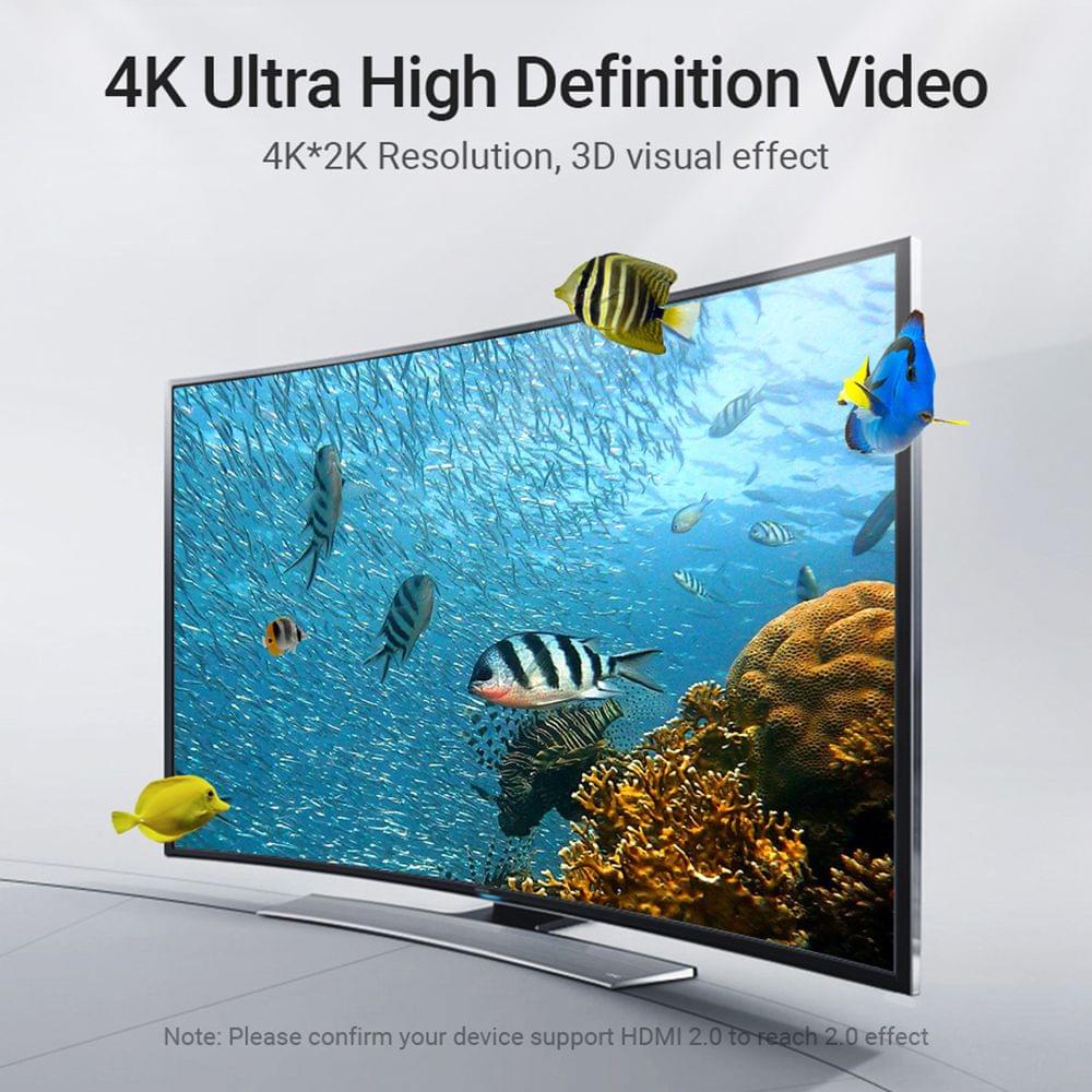 Vention AAQBG 270 Degree HDMI 2.0 Right Angle Cable 4K&3D - 1.5m