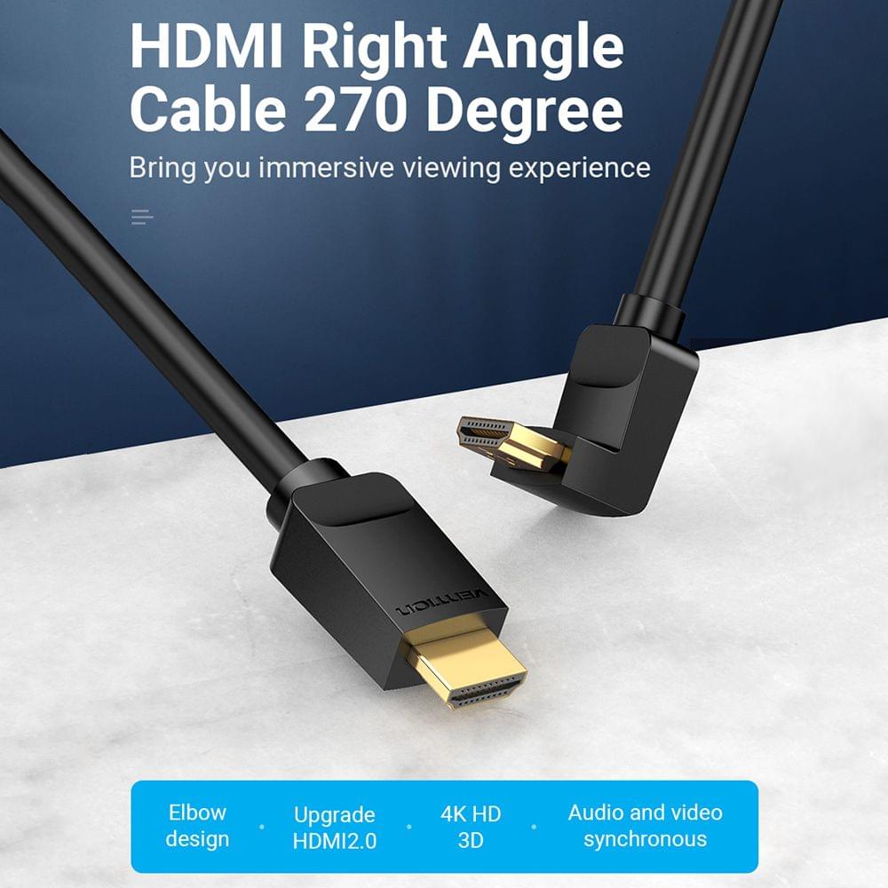 Vention AAQBG 270 Degree HDMI 2.0 Right Angle Cable 4K&3D - 1.5m