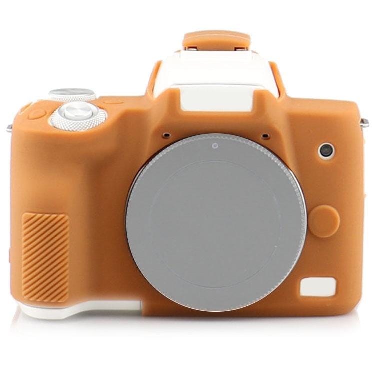 Richwell Silicone Armor Skin Case Body Cover Protector for Canon EOS M50 Body Digital Camera (Brown)