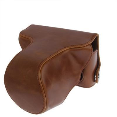Digital Leather Camera Case Bag with Strap for FUJI X-E1 (Brown)