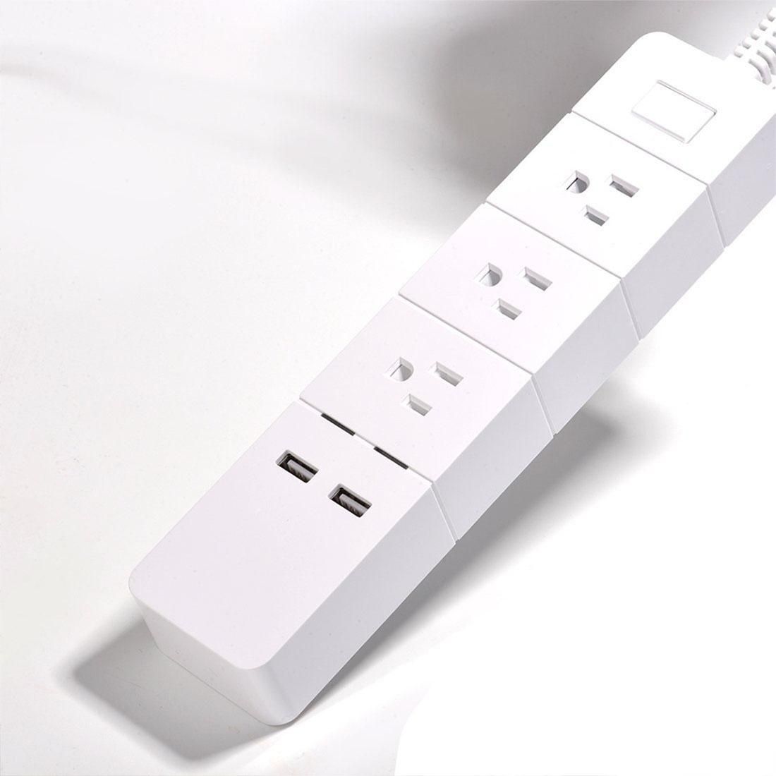 Meross MSS425 2 x USB Ports + 3 x US Plug Smart Outlets WiFi Remote Control Smart Power Socket Works with Amazon Alexa & Google Assistant, AC 100-125V, US Plug (White)