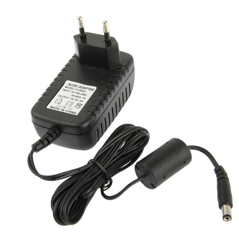 High Quality EU Plug AC 100-240V to DC 6V 2A Power Adapter, Tips: 5.5 x 2.1mm, Cable Length: 1.1m (Black)