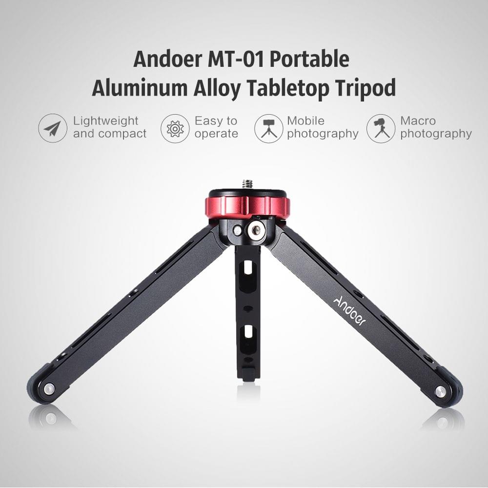 Andoer MT-01 Portable Aluminum Alloy Tabletop Tripod Mini