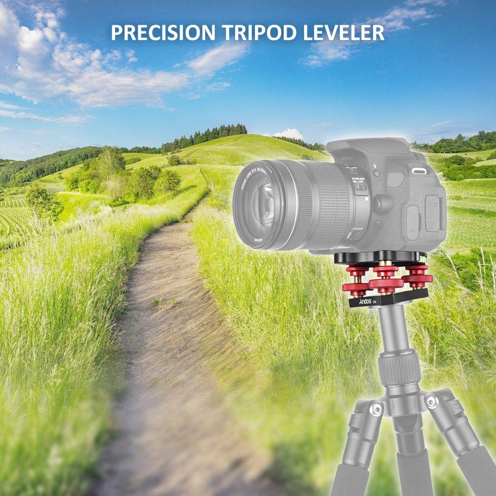 Andoer LP-64 Tripod Leveling Base Tri-wheel Precision