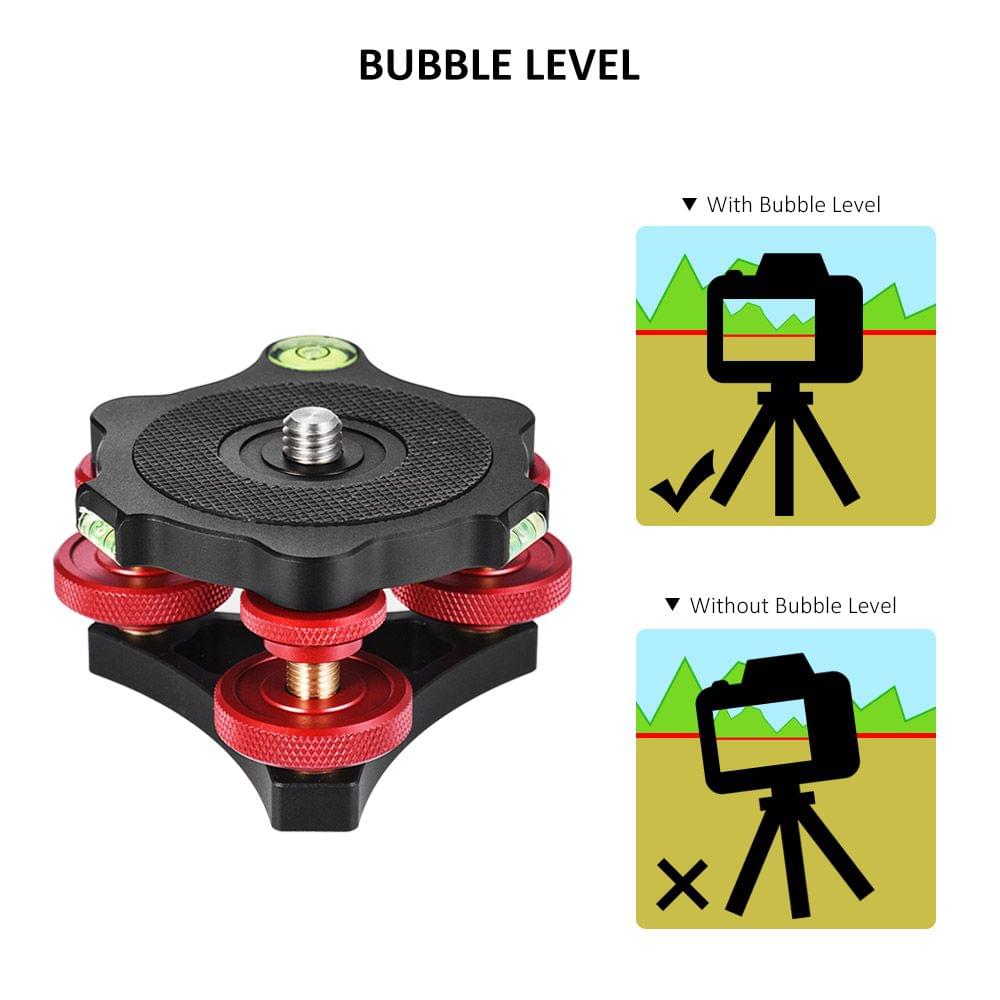 Andoer LP-64 Tripod Leveling Base Tri-wheel Precision