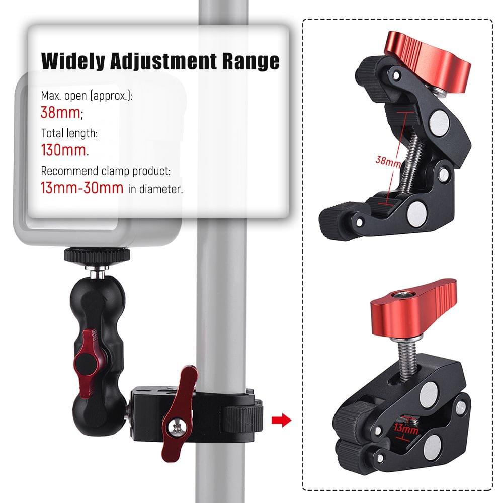 Multi-function Ball Head Clamp Ball Mount Clamp Magic - with magic arm