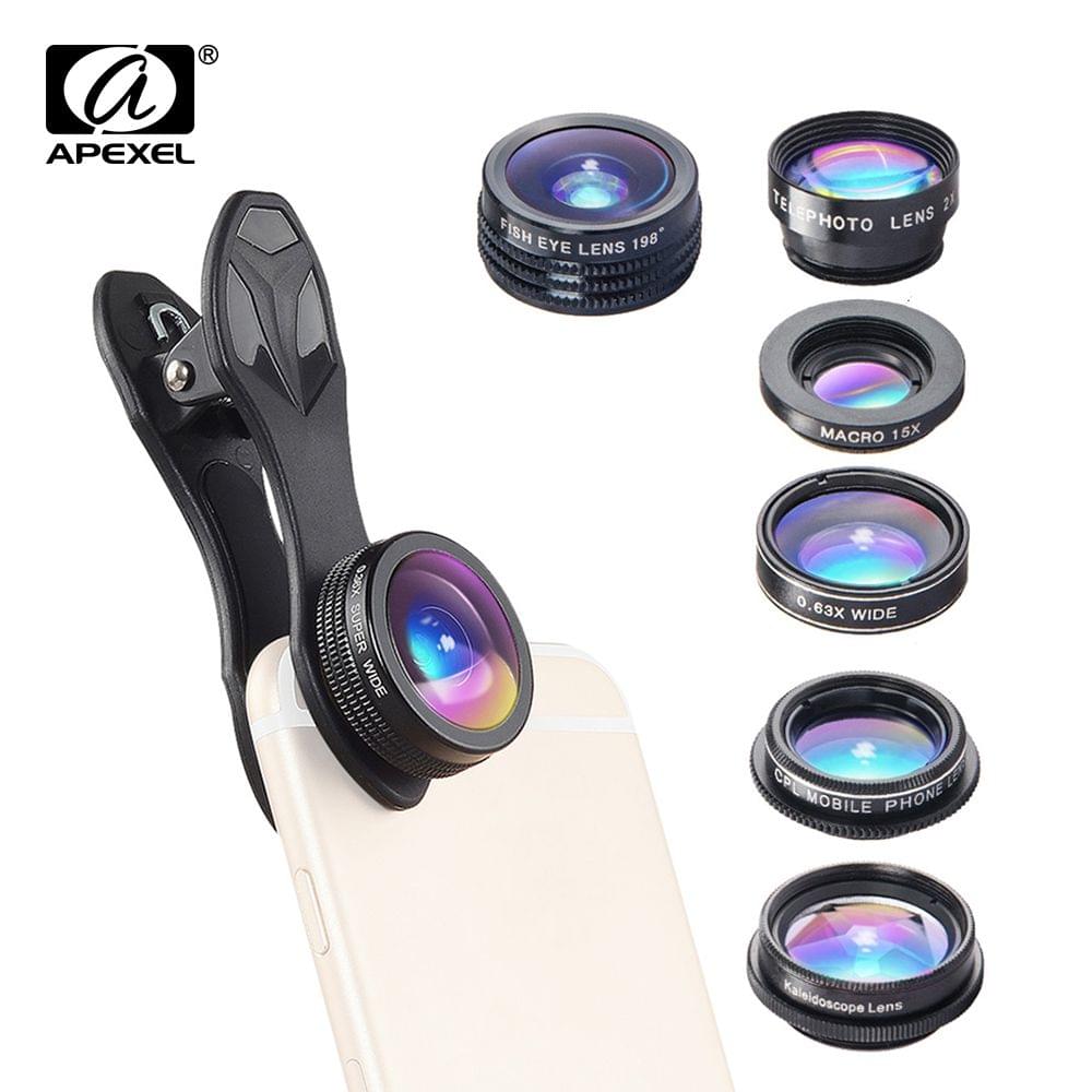 Uniqkart APL-DG7 7 in 1 Cellphone Lens Kit 198? Fisheye Lens