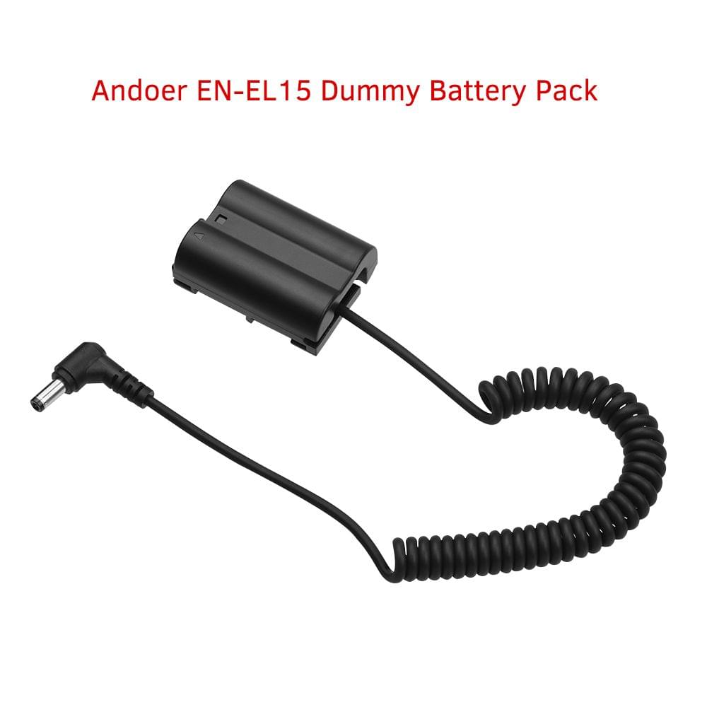 Andoer EN-EL15 Dummy Battery Pack DC Coupler Connector - For Nikon EN-EL15