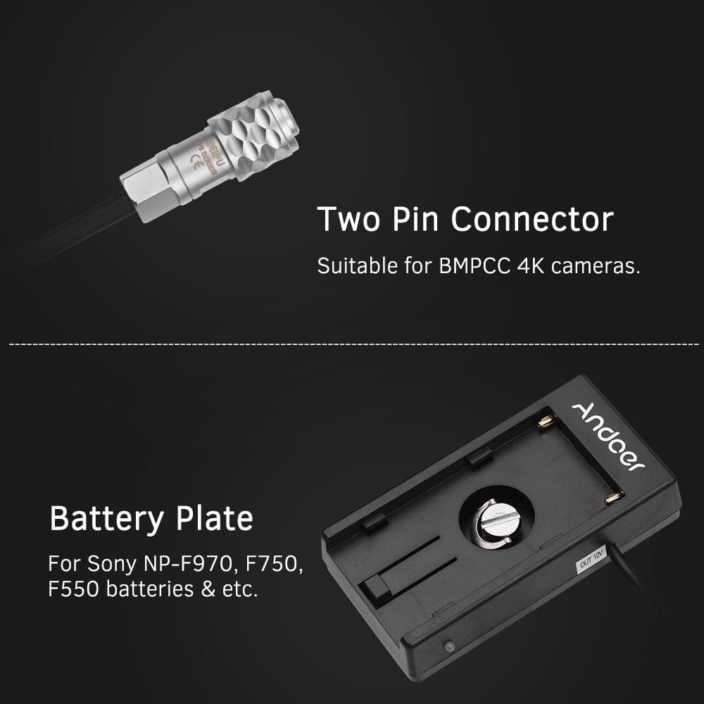 Andoer Blackmagic Cinema Camera BMPCC 4K Power Supply Mount - Spring Wire