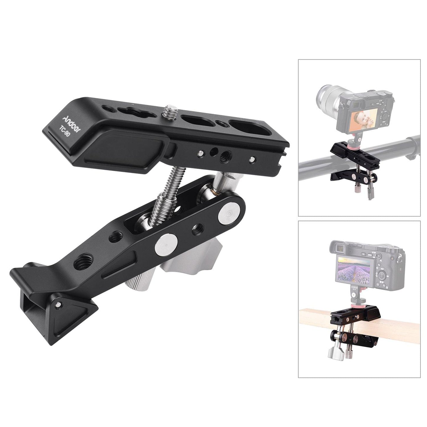 Andoer TC-90 Heavy Duty Clamp Mount Photography Bracket